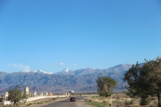 It was around here that we pulled over to find that Ivor had been spreading his coolant over the highway