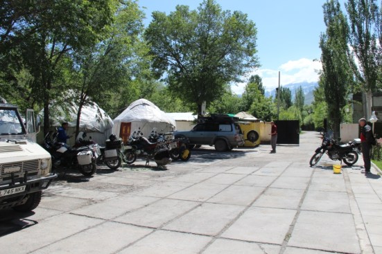 The China crossing crew at the Naryn guesthouse