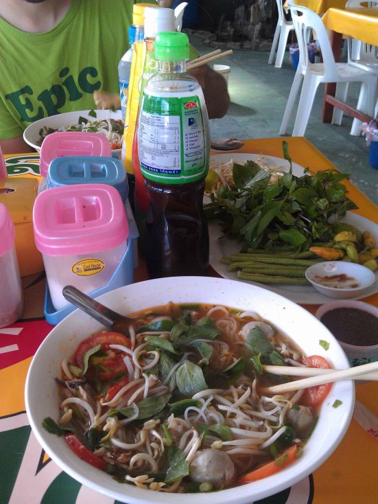 Laos Breakfast on the way to the Indian Embassy