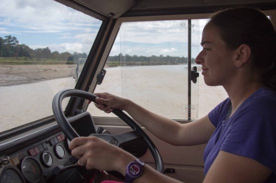 Kim pilots Ivor through the river back to the main road