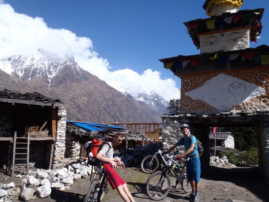 Catching our breath at the top of the climb