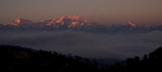 Saying goodnight to 'The Sleeping Buddha', as the range in known locally.