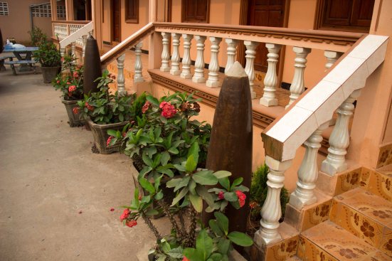 Used munitions for ornaments, something Laos has in abundance - these were at the guesthouse just before the border 